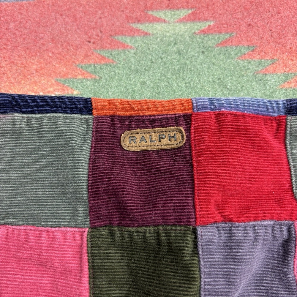 Vintage 90s Ralph Lauren Corduroy Patchwork Mini Skirt Women's Size 8 Colorful - Picture 3 of 9